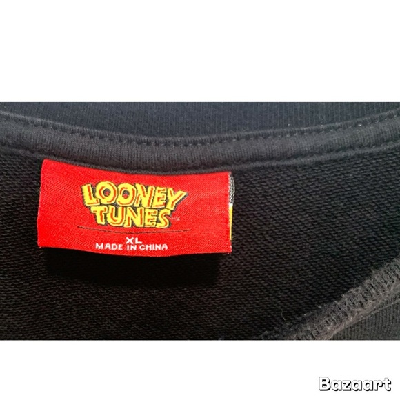 Warner Bros. Crewneck Sweater Black and Red with Taz Graphic - Picture 5 of 6